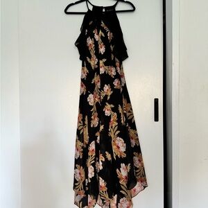 Navy blue floral maxi dress
